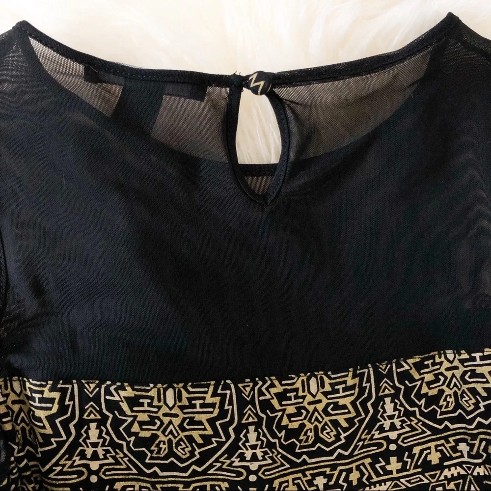Forever 21 Black & Gold Sheer Accented Dre… - Picture 5 of 8